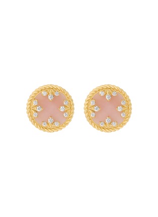 Main View - Click To Enlarge - ROBERTO COIN - Venetian Medallions 18K Gold Diamond Ruby Opal Earrings