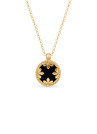 Detail View - Click To Enlarge - ROBERTO COIN - Venetian Medallions 18K Gold Mother Of Pearl Black Jade Ruby Necklace