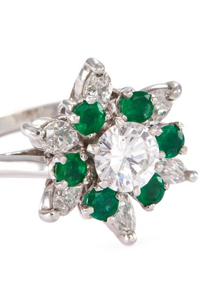 Detail View - Click To Enlarge - MELLERIO - Gemstone platinum floral ring