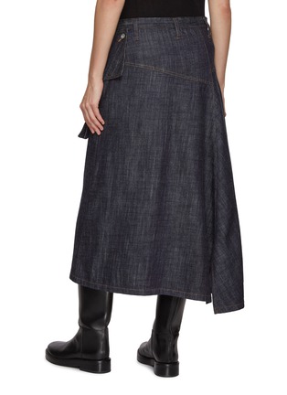 Back View - Click To Enlarge - Y'S - Flap Cotton Denim Skirt