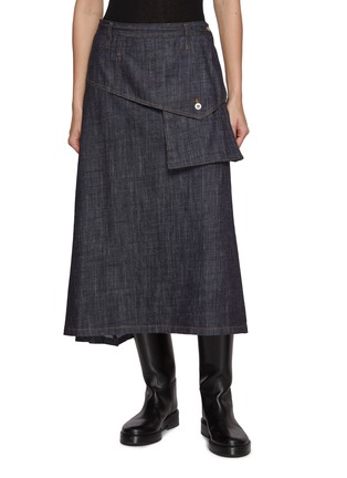 Main View - Click To Enlarge - Y'S - Flap Cotton Denim Skirt