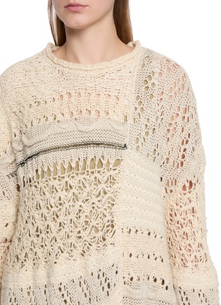  - Y'S - Asymmetric Patchwork Open Knit Top