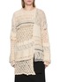 Main View - Click To Enlarge - Y'S - Asymmetric Patchwork Open Knit Top