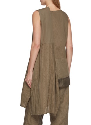 Back View - Click To Enlarge - Y'S - Sleeveless Asymmetrical Patchwork Cotton Top