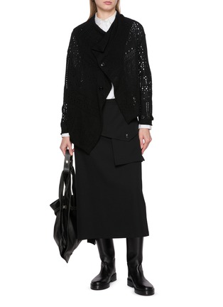 Figure View - Click To Enlarge - Y'S - Cropped Button Front Cardigan