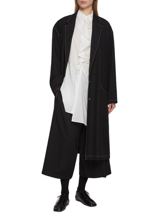 Figure View - Click To Enlarge - Y'S - Drawstring Waistband Wool Pants