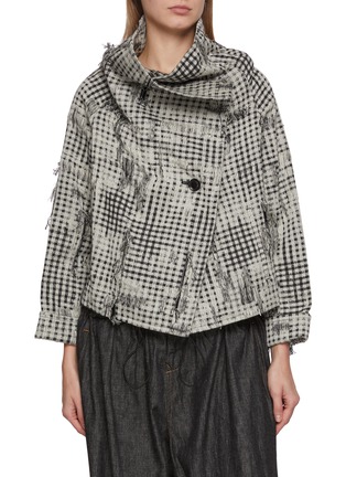 Main View - Click To Enlarge - Y'S - Tweed Cotton Wrapped Jacket