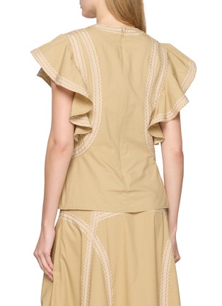 Back View - Click To Enlarge - ULLA JOHNSON - Anora Flutter Sleeve Top