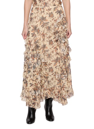 Main View - Click To Enlarge - ULLA JOHNSON - Adele Cascading Ruffled Skirt