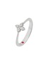 ROBERTO COIN Love By Yard 18K White Gold Diamond Ruby Ring — EU 50