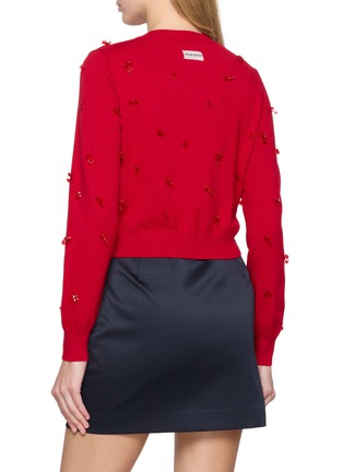 Back View - Click To Enlarge - ATELIER EDITION - Beaded Embellishment Knit Cardigan