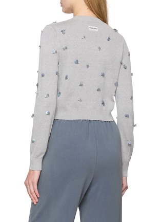 Back View - Click To Enlarge - ATELIER EDITION - Beaded Embellishment Knit Cardigan