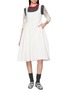 Figure View - Click To Enlarge - ATELIER EDITION - Sleeveless Square Neck Open Back Cotton Dress