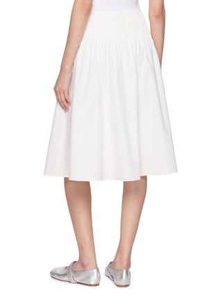 Back View - Click To Enlarge - ATELIER EDITION - Stitch Panel Cotton Midi Skirt