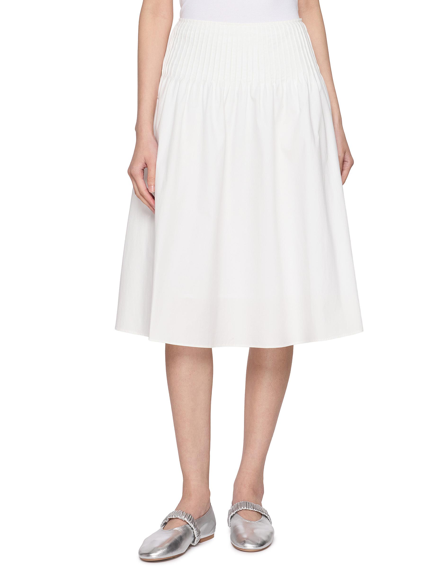 ATELIER EDITION | Stitch Panel Cotton Midi Skirt | Women | Lane  