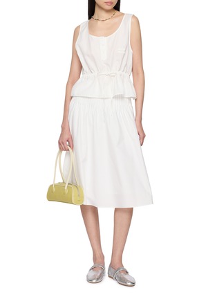 Figure View - Click To Enlarge - ATELIER EDITION - Stitch Panel Cotton Midi Skirt