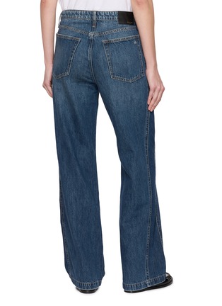 Back View - Click To Enlarge - RAG & BONE - Logan Spliced Wide Leg Dark Wash Jeans