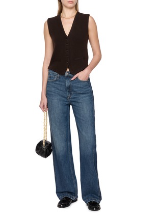Figure View - Click To Enlarge - RAG & BONE - Logan Spliced Wide Leg Dark Wash Jeans
