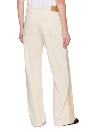 Back View - Click To Enlarge - RAG & BONE - Logan Spliced Wide Leg Dark Wash Jeans