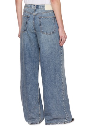 Back View - Click To Enlarge - RAG & BONE - Featherweight Sofie Wide Leg Medium Wash Jeans