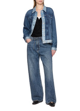Figure View - Click To Enlarge - RAG & BONE - Phoebe Drawstring Wide Leg Dark Wash Jeans