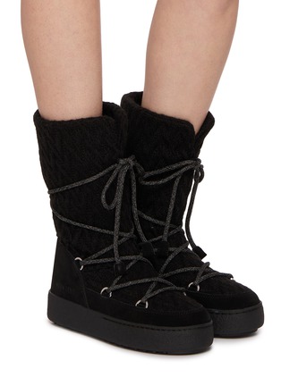 Figure View - Click To Enlarge - MOON BOOT - X Guest In Residence Ltrack Tall Wool Knit Snow Boots