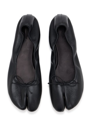 Figure View - Click To Enlarge - CHRISTEN - Tabi Stretch Leather Ballerina Flats