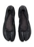 Figure View - Click To Enlarge - CHRISTEN - Tabi Stretch Leather Ballerina Flats