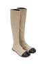 Detail View - Click To Enlarge - CHRISTEN - Tabi Stretch Leather Knee High Boots