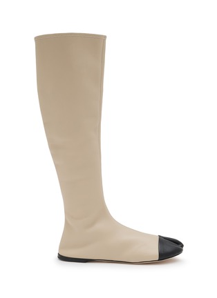 Main View - Click To Enlarge - CHRISTEN - Tabi Stretch Leather Knee High Boots
