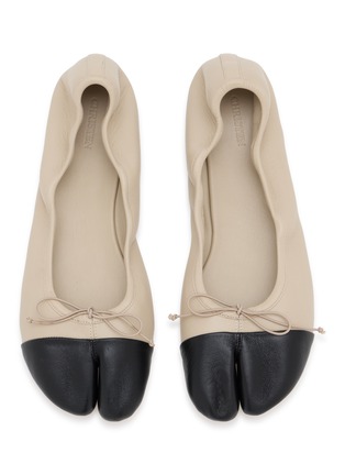 Detail View - Click To Enlarge - CHRISTEN - Tabi Stretch Leather Ballerina Flats