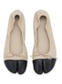 Detail View - Click To Enlarge - CHRISTEN - Tabi Stretch Leather Ballerina Flats
