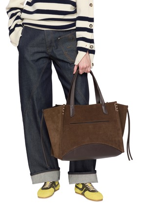 Figure View - Click To Enlarge - JW ANDERSON - Loafer Cabas Suede Tote Bag