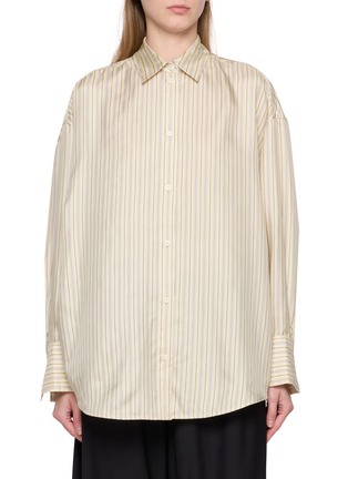Main View - Click To Enlarge - TOTEME - Oversized Silk Striped Shirt