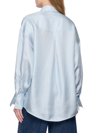 Back View - Click To Enlarge - TOTEME - Oversized Silk Striped Shirt