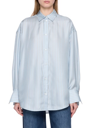 Main View - Click To Enlarge - TOTEME - Oversized Silk Striped Shirt