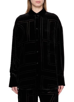 Main View - Click To Enlarge - TOTEME - Oversized Jacquard Shirt