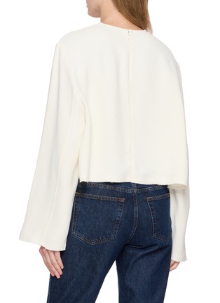 Back View - Click To Enlarge - TOTEME - Cropped Sablé Blouse