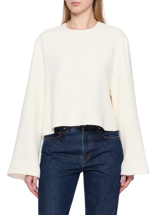 Main View - Click To Enlarge - TOTEME - Cropped Sablé Blouse