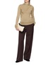 Figure View - Click To Enlarge - TOTEME - Crossover Neck Wool Knit Top