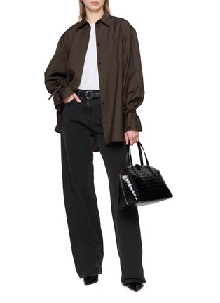 Figure View - Click To Enlarge - TOTEME - Tie-Cuff Wool Shirt