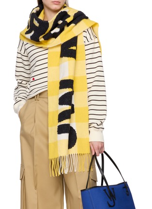 Figure View - Click To Enlarge - JW ANDERSON - Logo Alpaca Wool Blend Scarf