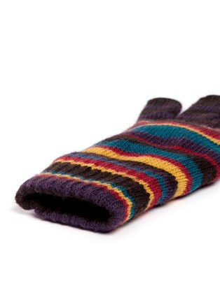 Detail View - Click To Enlarge - PAUL SMITH - Multi stripe knit gloves