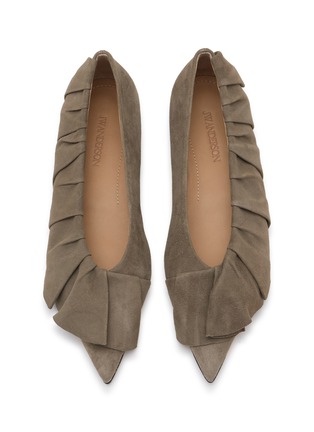 Detail View - Click To Enlarge - JW ANDERSON - Ruffle Suede Ballerina Flats