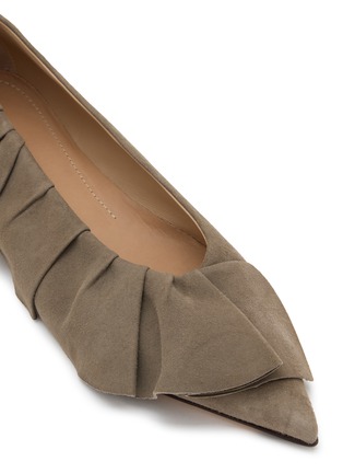 Detail View - Click To Enlarge - JW ANDERSON - Ruffle Suede Ballerina Flats