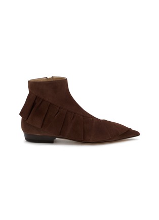 Main View - Click To Enlarge - JW ANDERSON - Ruffle Suede Ankle Boots