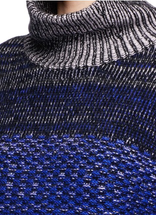 Detail View - Click To Enlarge - HELEN LEE - Ombré intarsia knit turtleneck sweater