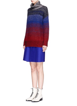 Figure View - Click To Enlarge - HELEN LEE - Ombré intarsia knit turtleneck sweater