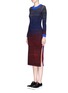 Front View - Click To Enlarge - HELEN LEE - Ombré intarsia knit maxi dress