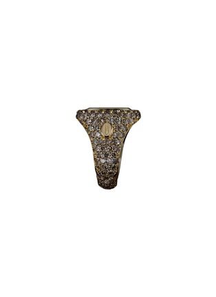 Detail View - Click To Enlarge - CASTRO SMITH - 18K Gold Rhodium Plated Diamond Signet Ring — US 6.5